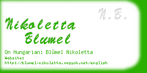 nikoletta blumel business card
